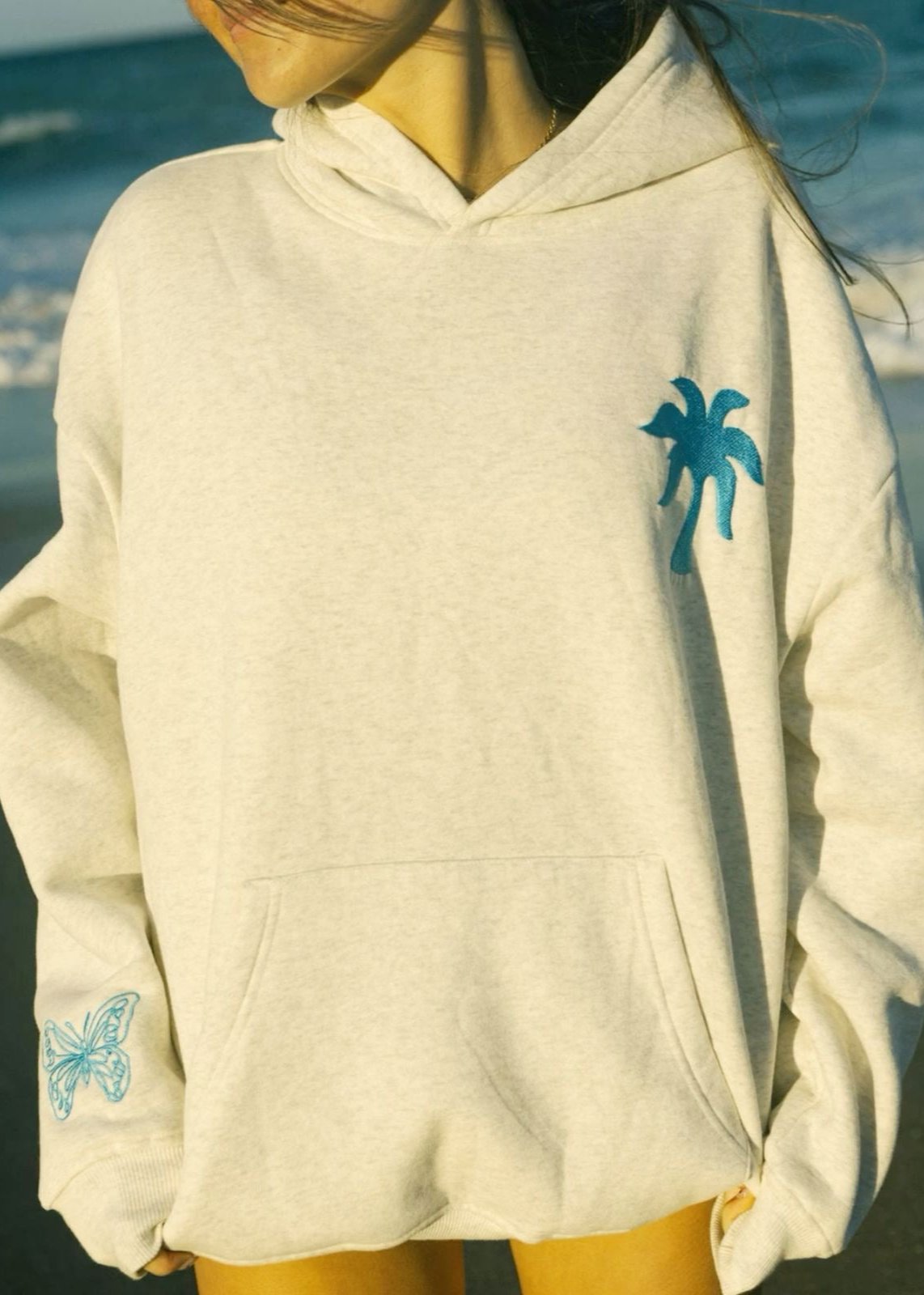 Pink Palm Puff "To Live For the Hope of it All" Hoodie in Heather