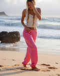 Pink Palm Puff Classic Sweatpants in Raspberry