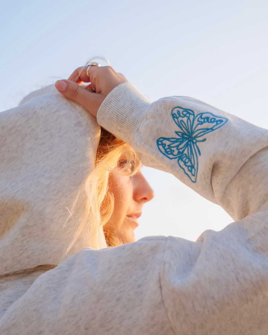 Pink Palm Puff "To Live For the Hope of it All" Hoodie in Heather