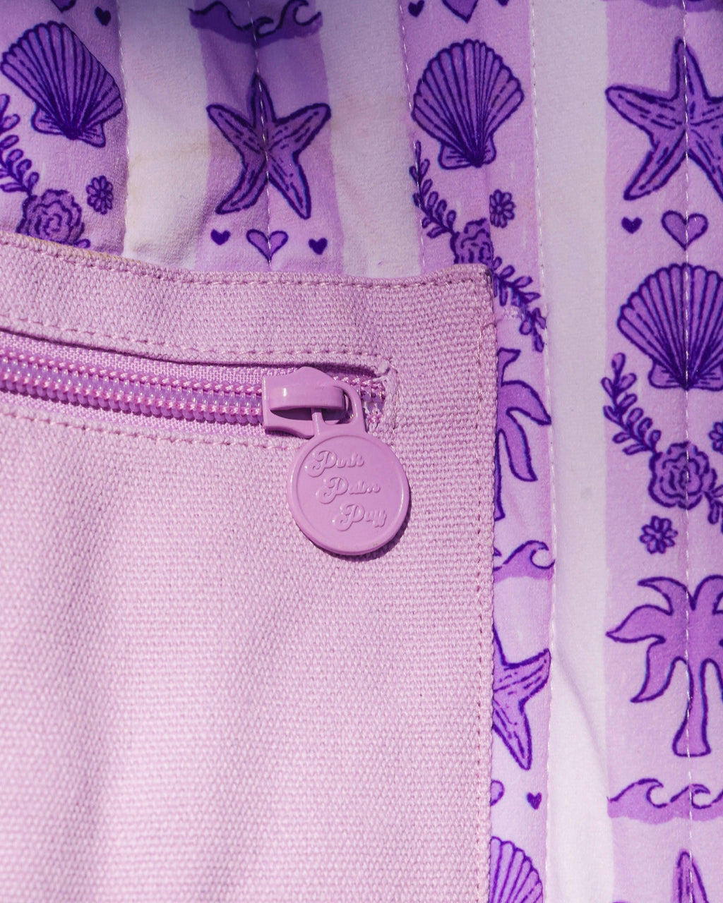 Pink Palm Puff Couture Carryall in Twilight (Reversible)