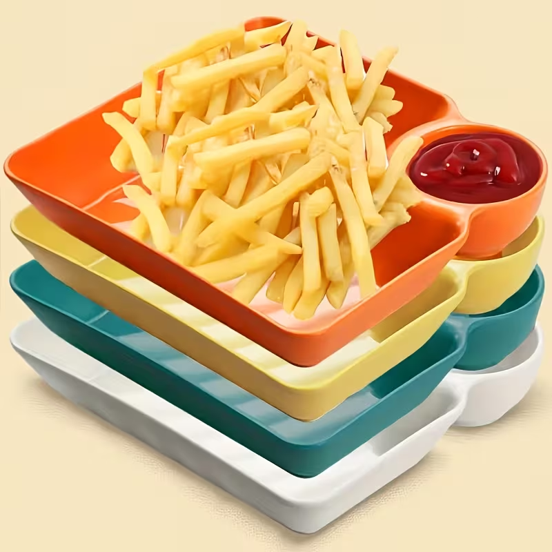Set of 4 Colorful Serving Plates