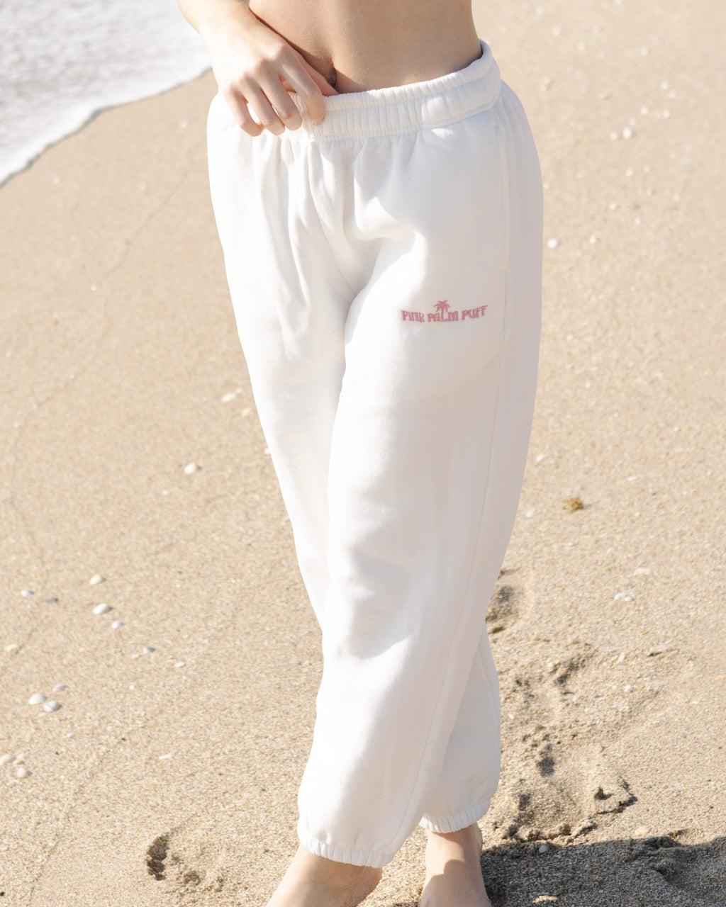 Pink Palm Puff Classic Sweatpants in Pink Opal