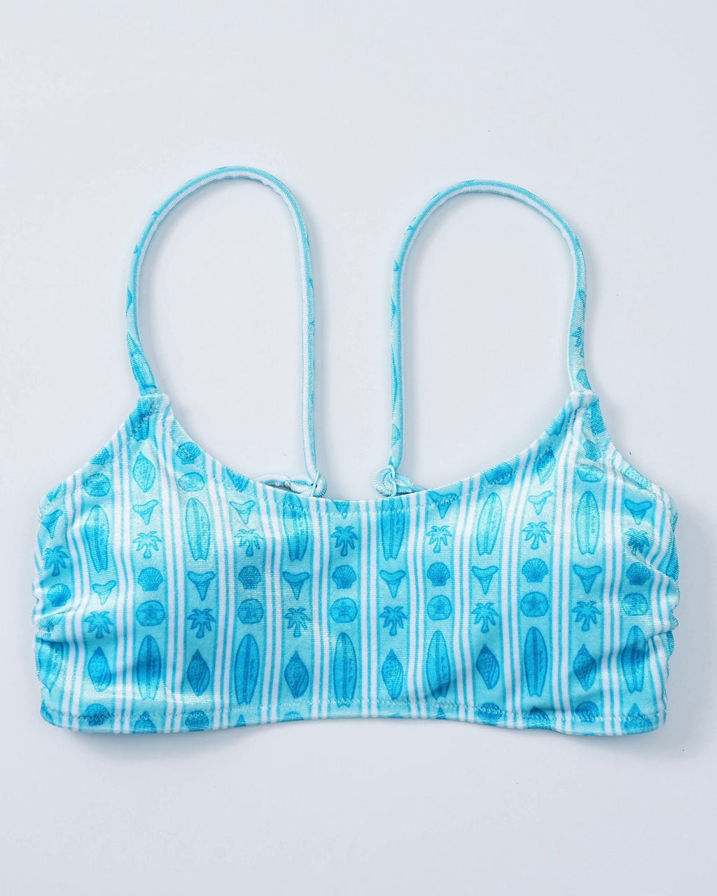 Pink Palm Puff Cleo Top in Azure
