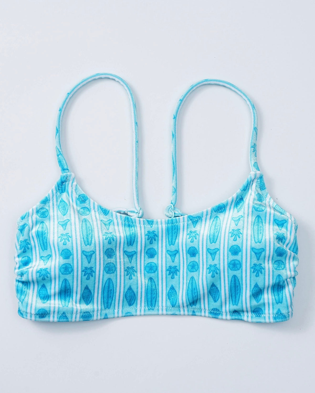 Pink Palm Puff Cleo Top in Azure