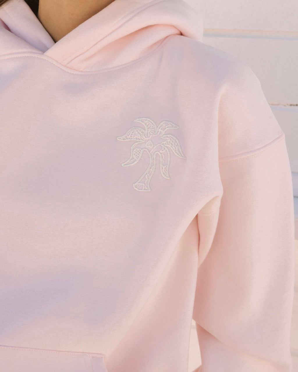 Pink Palm Puff "Lacy" Hoodie in Angel Pink