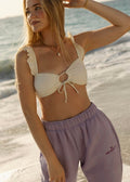 Pink Palm Puff Puff Sweatpants in Lilac