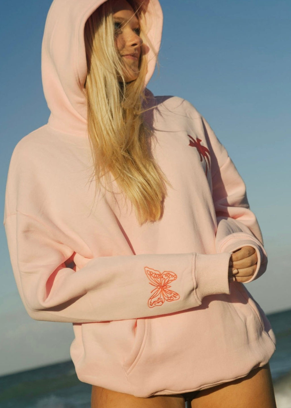 Pink Palm Puff "To Live For the Hope of it All" Hoodie in Pink
