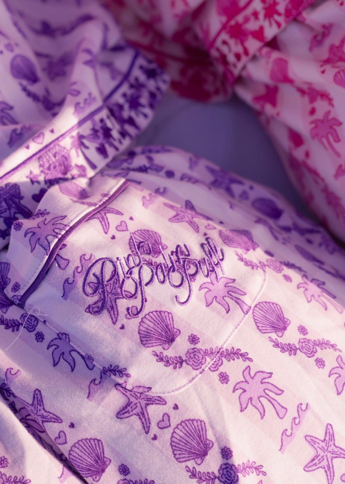 Pink Palm Puff Pink Palm Pajamas in Twilight