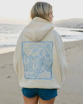 Pink Palm Puff "Live in the Moment" Hoodie in Sand