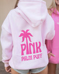 Pink Palm Puff Classic Puff Hoodie in Blush