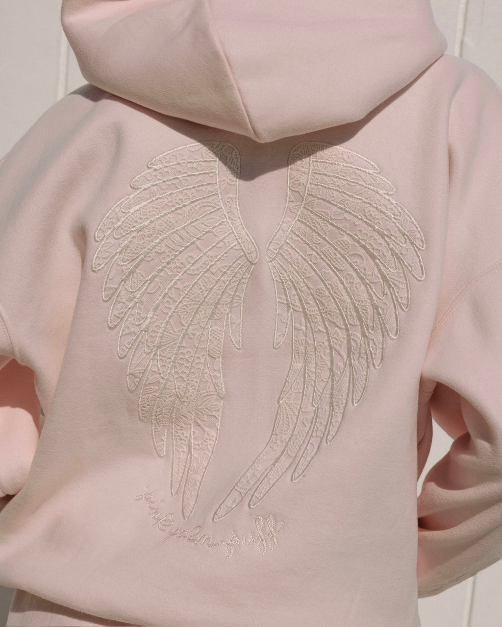 Pink Palm Puff "Lacy" Hoodie in Angel Pink