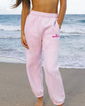 Pink Palm Puff Classic Sweatpants in Blush