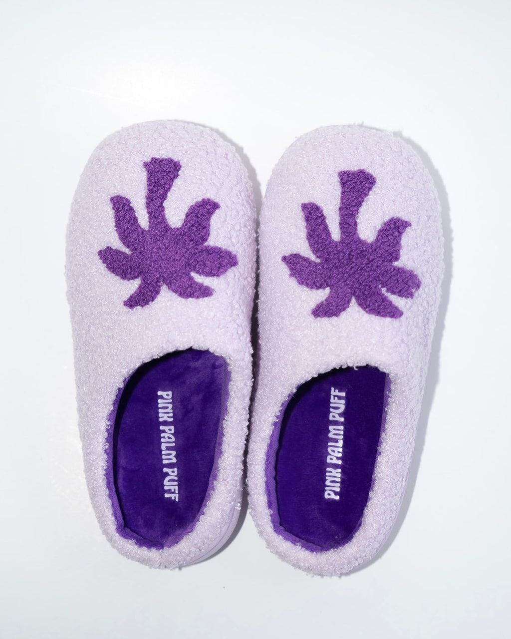 Pink Palm Puff Malibu Slippers in Twilight