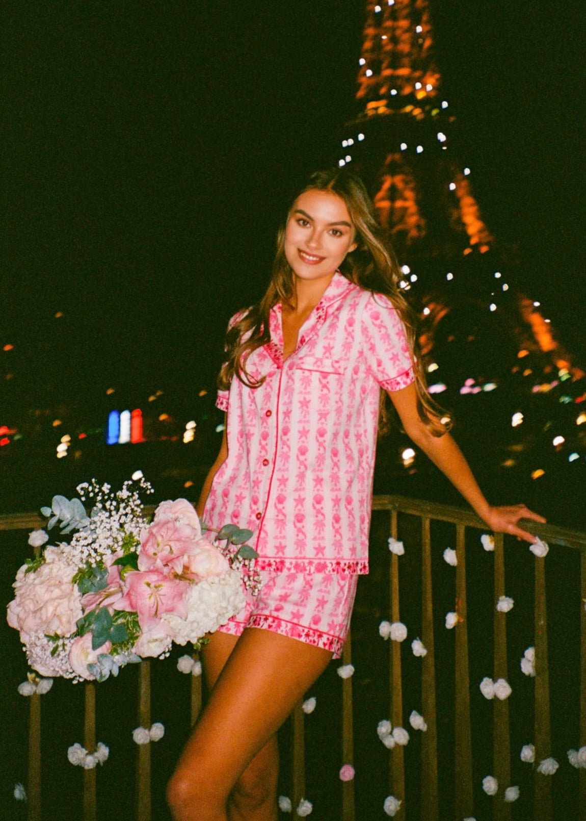 Pink Palm Puff Pink Palm Pajamas in Blush Bay