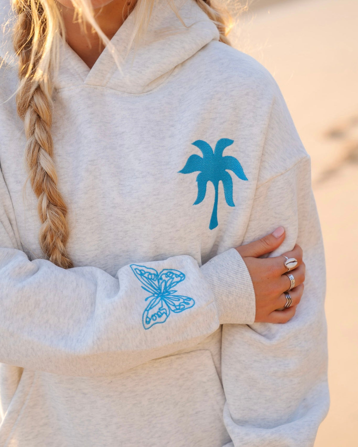 Pink Palm Puff "To Live For the Hope of it All" Hoodie in Heather