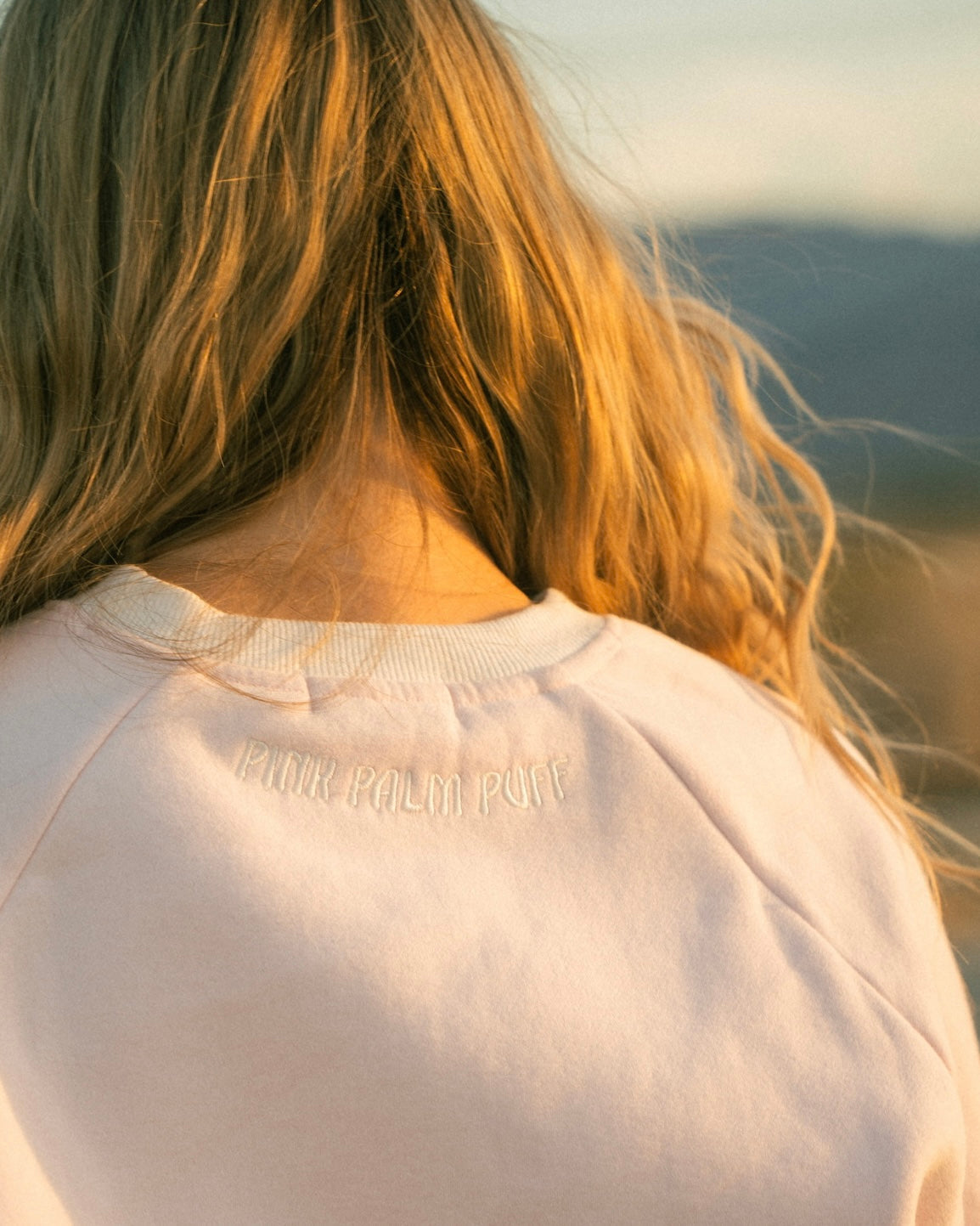 Pink Palm Puff “Daydream” Classic Crewneck in Angel Pink