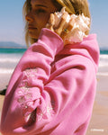 Pink Palm Puff "Under the Sea" Relaxed Hoodie in Seashell Pink