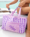 Pink Palm Puff Couture Carryall in Twilight (Reversible)